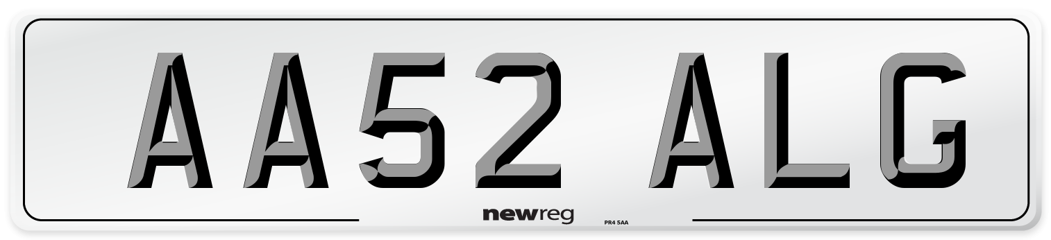 AA52 ALG Number Plate from New Reg